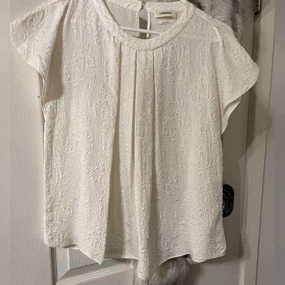 Gorgeous L’agence Ivory Textured Silk Women's Blouse - Picture 1 of 9